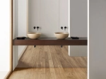 Plan de toilette suspendu, pour vasque à poser, L 50 à 201 x P 30 à 51 cm, finition lisse mate, 10 couleurs au choix, Anti bactérien, résine Akrytan®, Livraison Offerte.